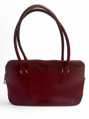 Vintage Salvatore Ferragamo Wine Red Leather Top-Handle Shoulder Bag